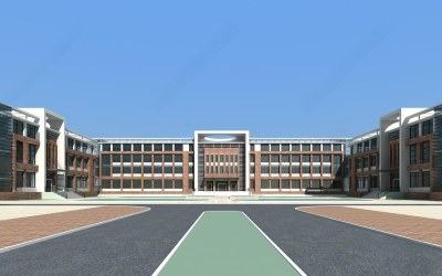 现代学校3D模型下载